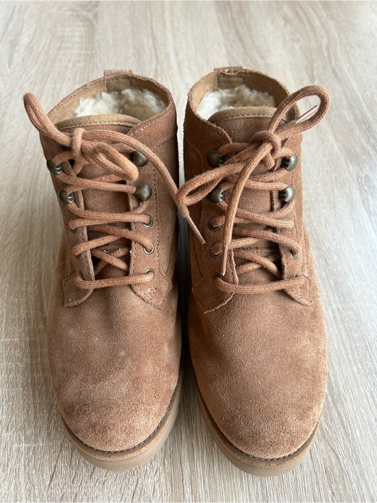 UGG Shoes - UGG Chestnut Suede Lace-Up Boot with Shearling 6